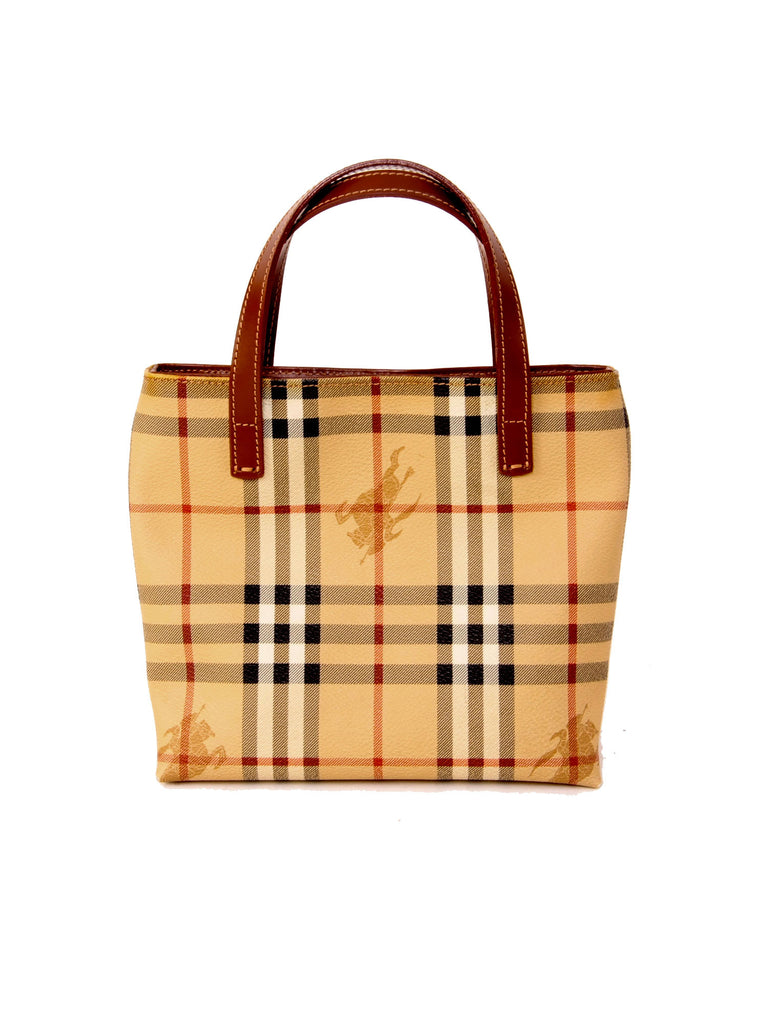 Burberry Haymarket Check Small Tote Bag