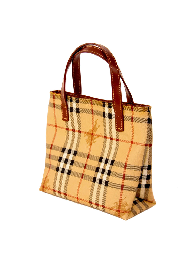 Burberry Haymarket Check Small Tote Bag