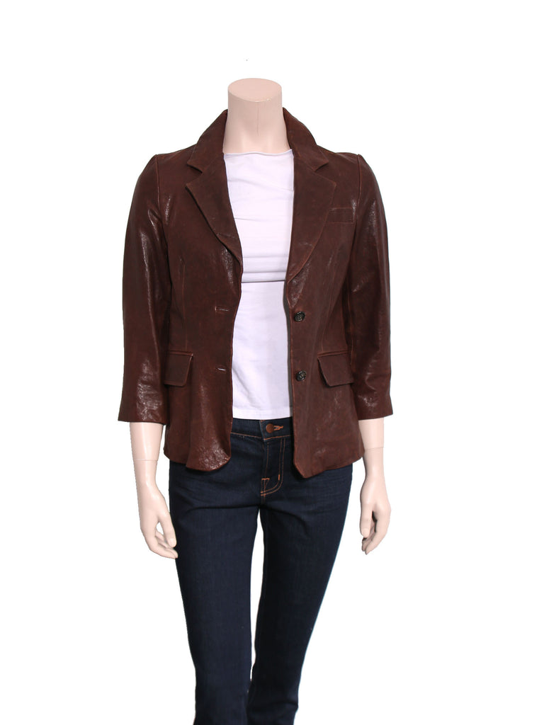 Elizabeth and James Leather Blazer