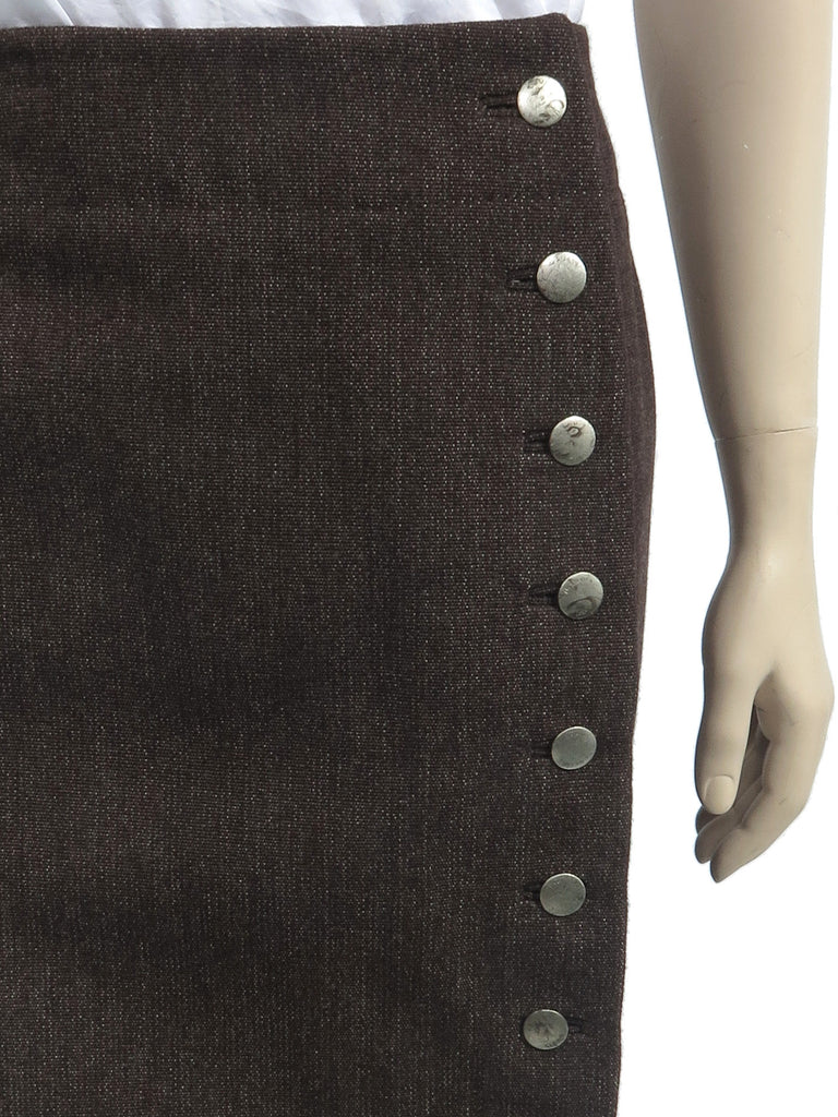 Louis Vuitton Wool Button Skirt