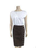 Louis Vuitton Wool Button Skirt