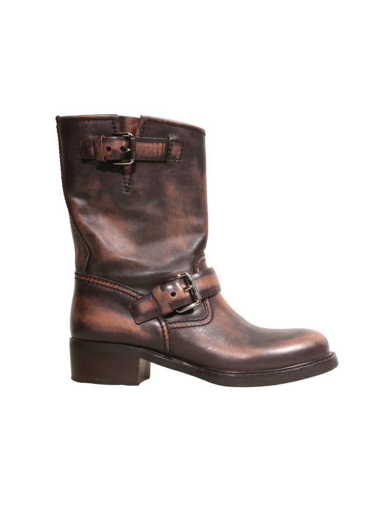 Car Shoe Leather Mid-Calf Boots