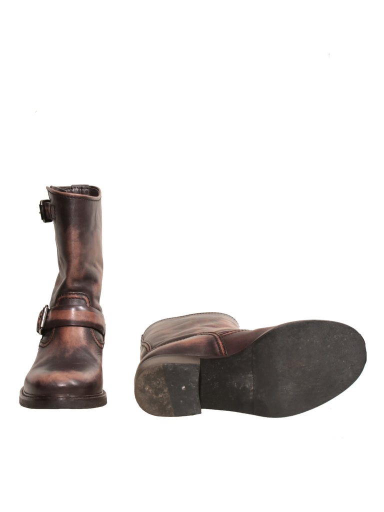 Car Shoe Leather Mid-Calf Boots