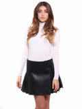 Céline Pleated Leather Skirt