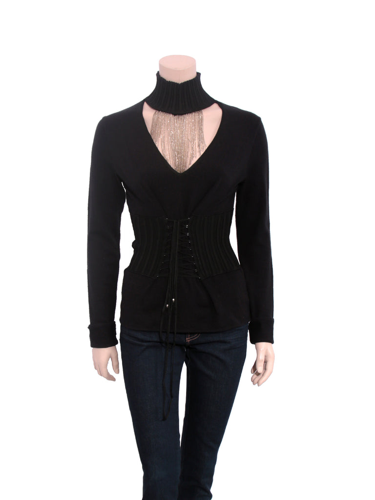 Roberto Cavalli Chain Turtleneck Sweater