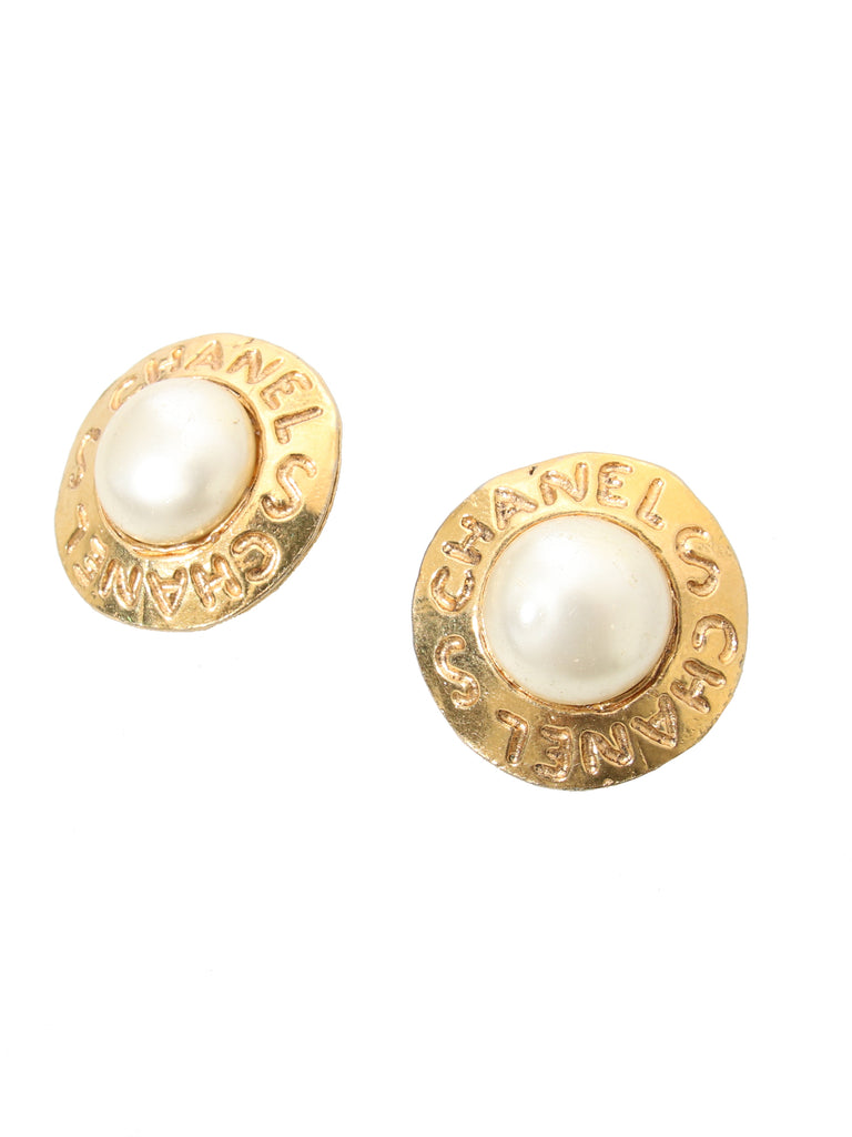 Chanel Vintage Faux Pearl Earrings