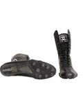 Chanel Lace-Up Leather Boots