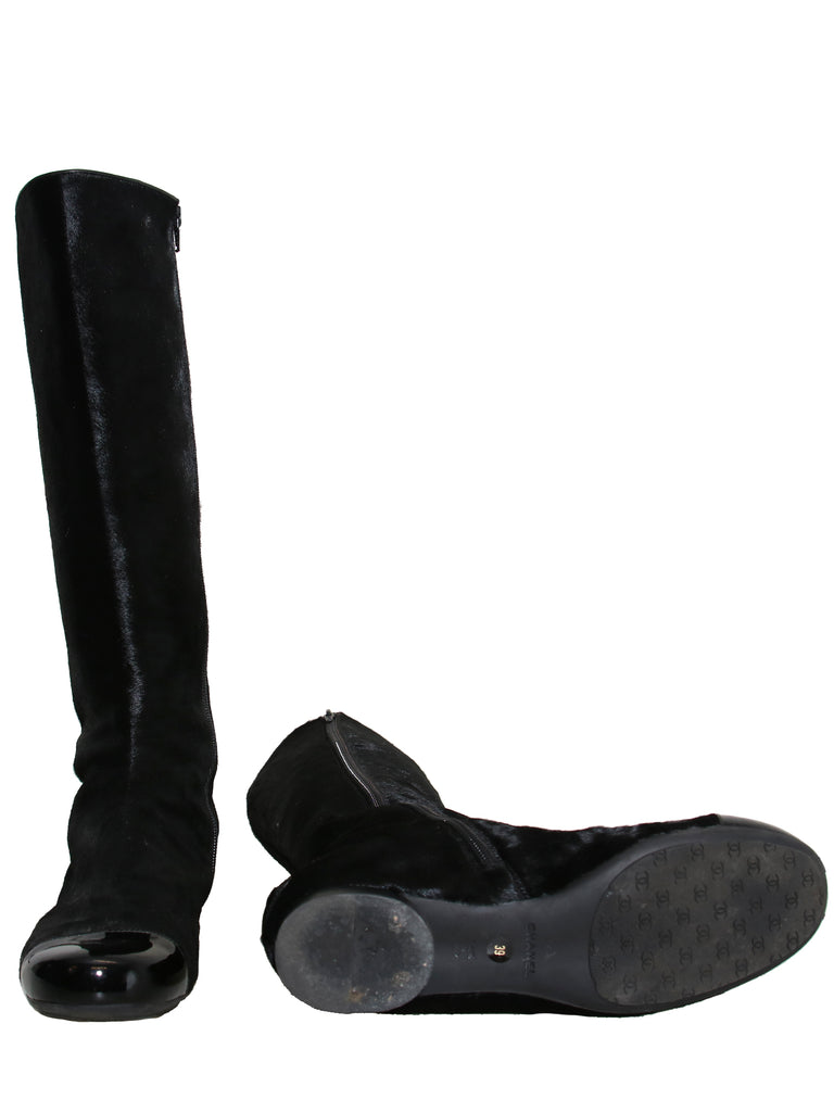 Chanel CC Ponyhair Boots