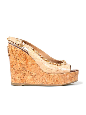 Chanel Chain-Link Slingback Wedges