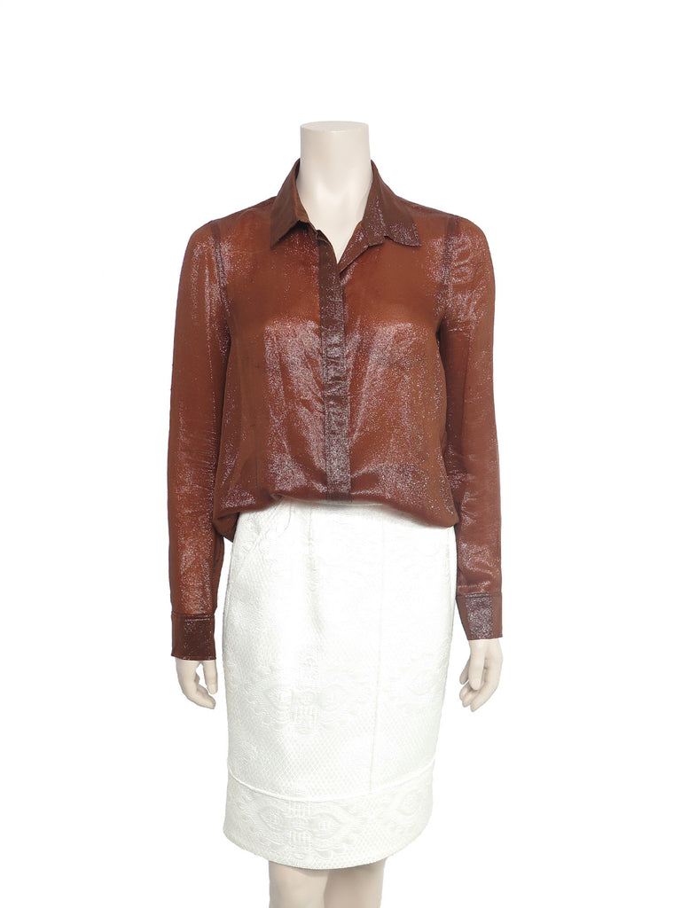 Chloe Silk Sheer Shimmer Blouse