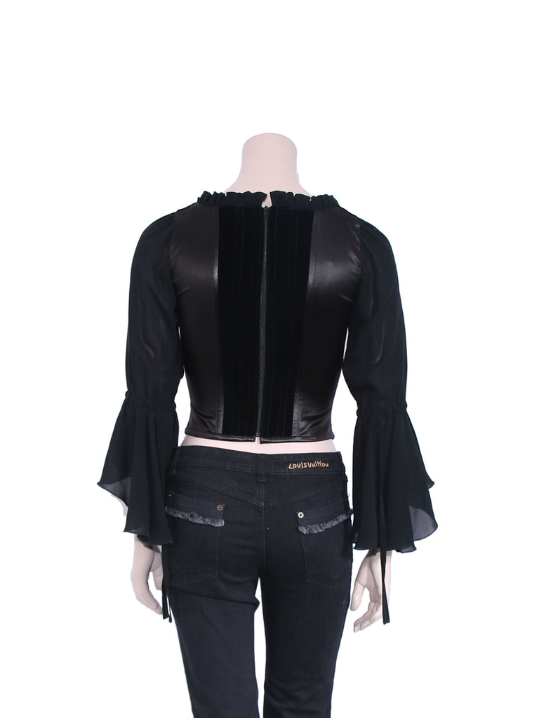 Moschino Silk and Velvet Detail Corset