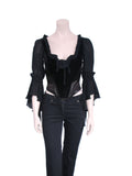Moschino Silk and Velvet Detail Corset