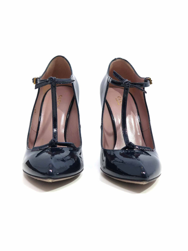 Gucci Beverly Patent Leather T-Strap Pumps