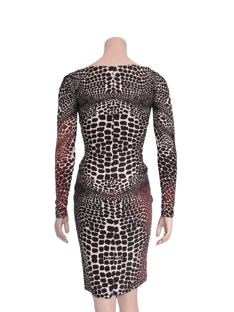 Roberto Cavalli Printed Lace-Up Dress