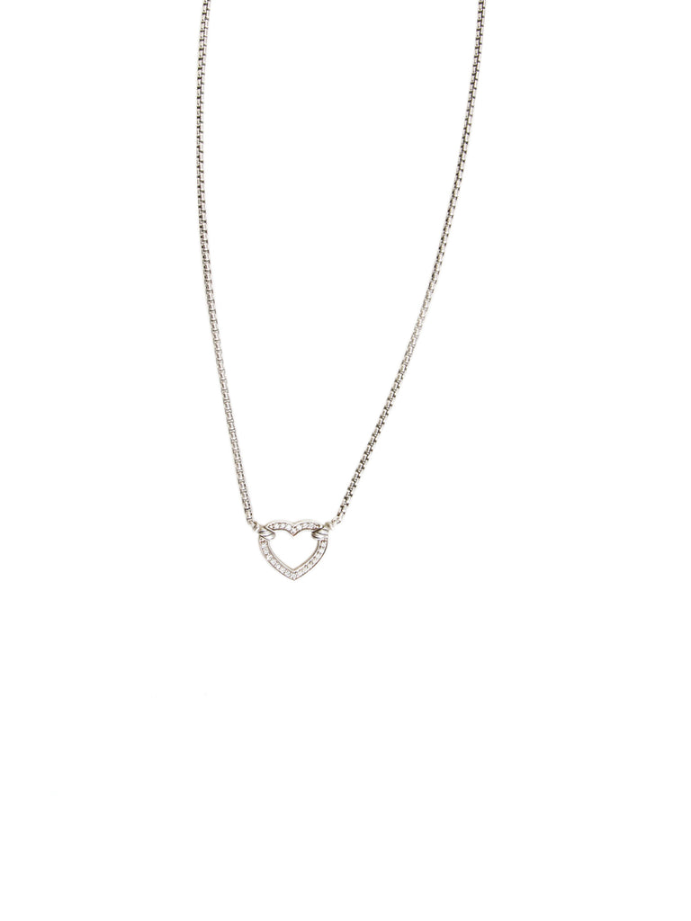 Diamond Cable Heart Pendant Necklace