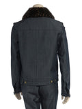 Louis Vuitton Mink Collar Denim Jacket