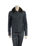 Louis Vuitton Mink Collar Denim Jacket