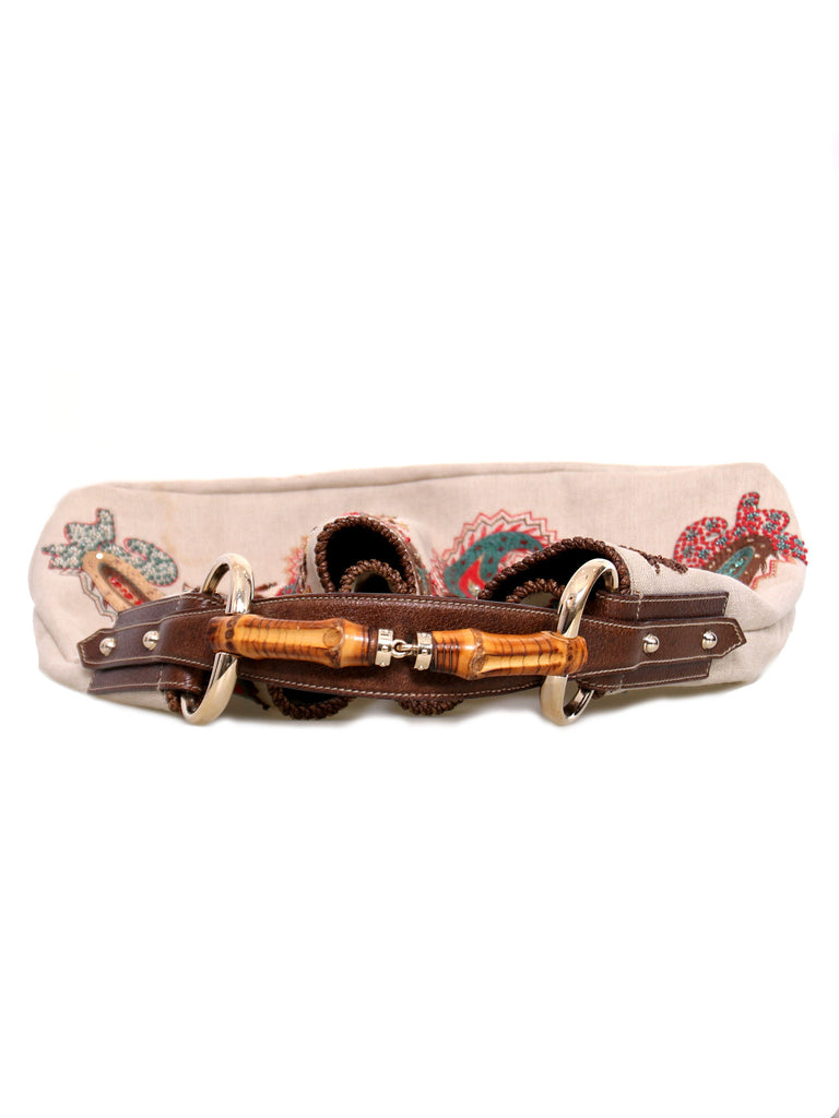 Gucci Embroidered Horsebit Hobo