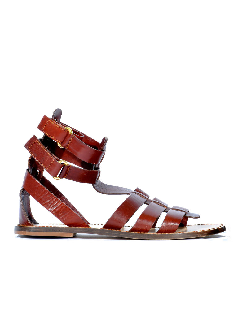D&G Leather Gladiator Flat Sandals