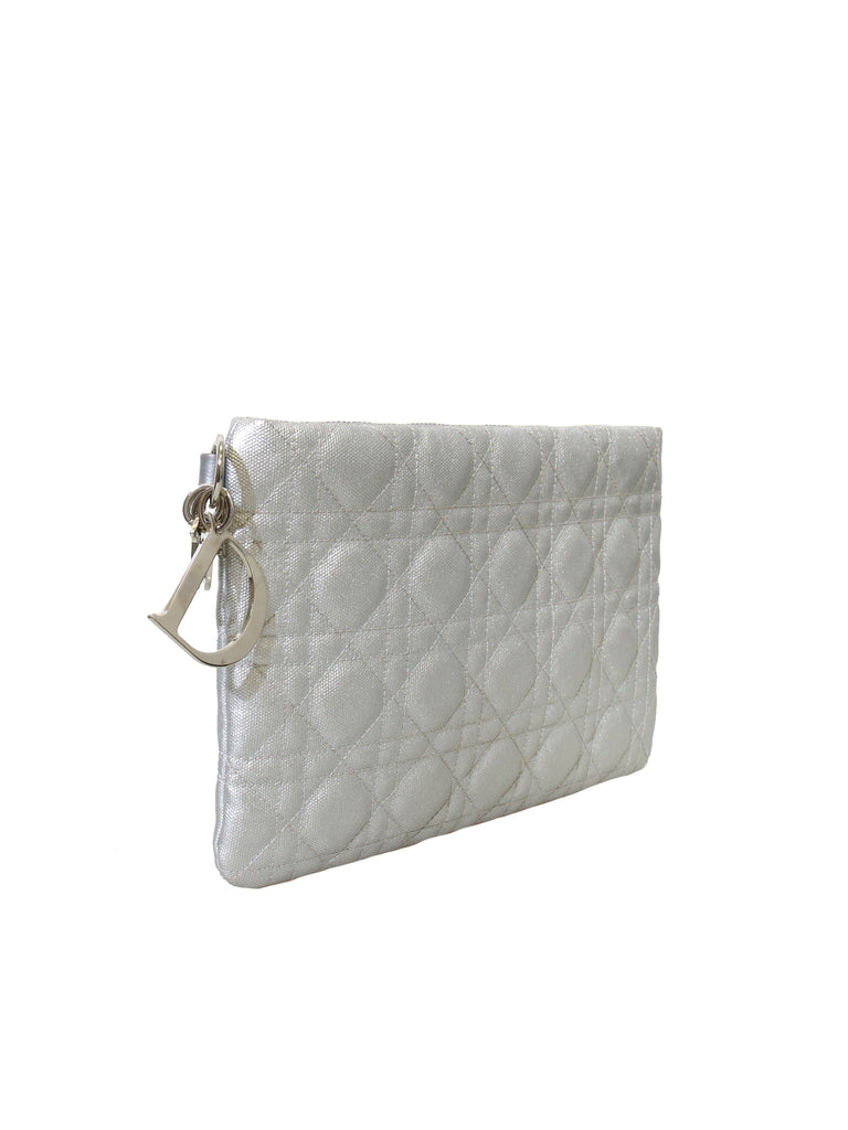 Christian Dior Cannage Coated Canvas Clutch Bag