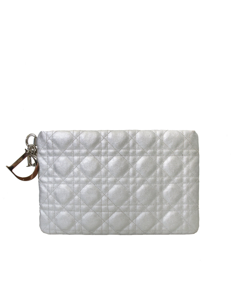 Christian Dior Cannage Coated Canvas Clutch Bag