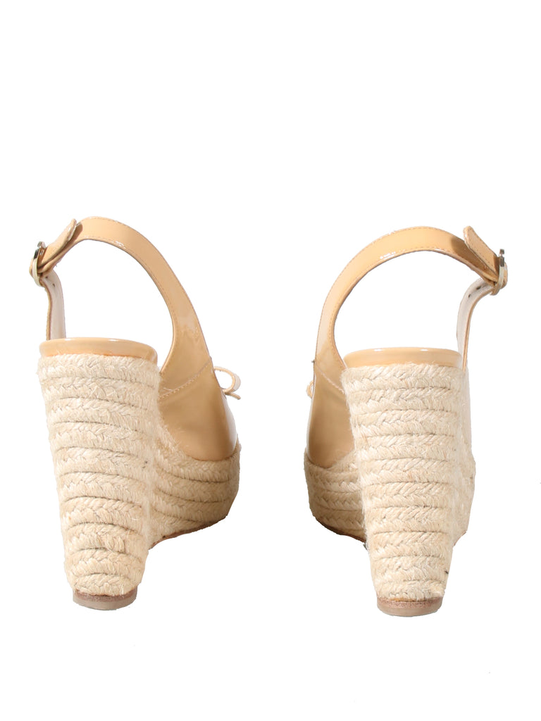 Christian Dior Patent Leather Wedge Sandals