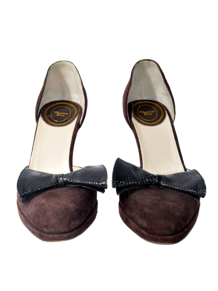 Christian Dior Snakeskin Bow Pumps
