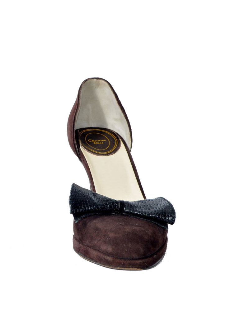 Christian Dior Snakeskin Bow Pumps