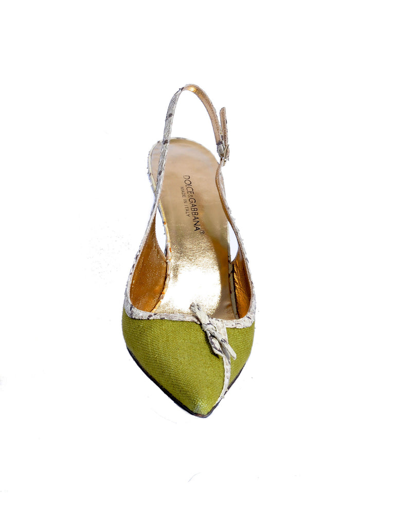Dolce & Gabbana Snakeskin Slingback Pumps