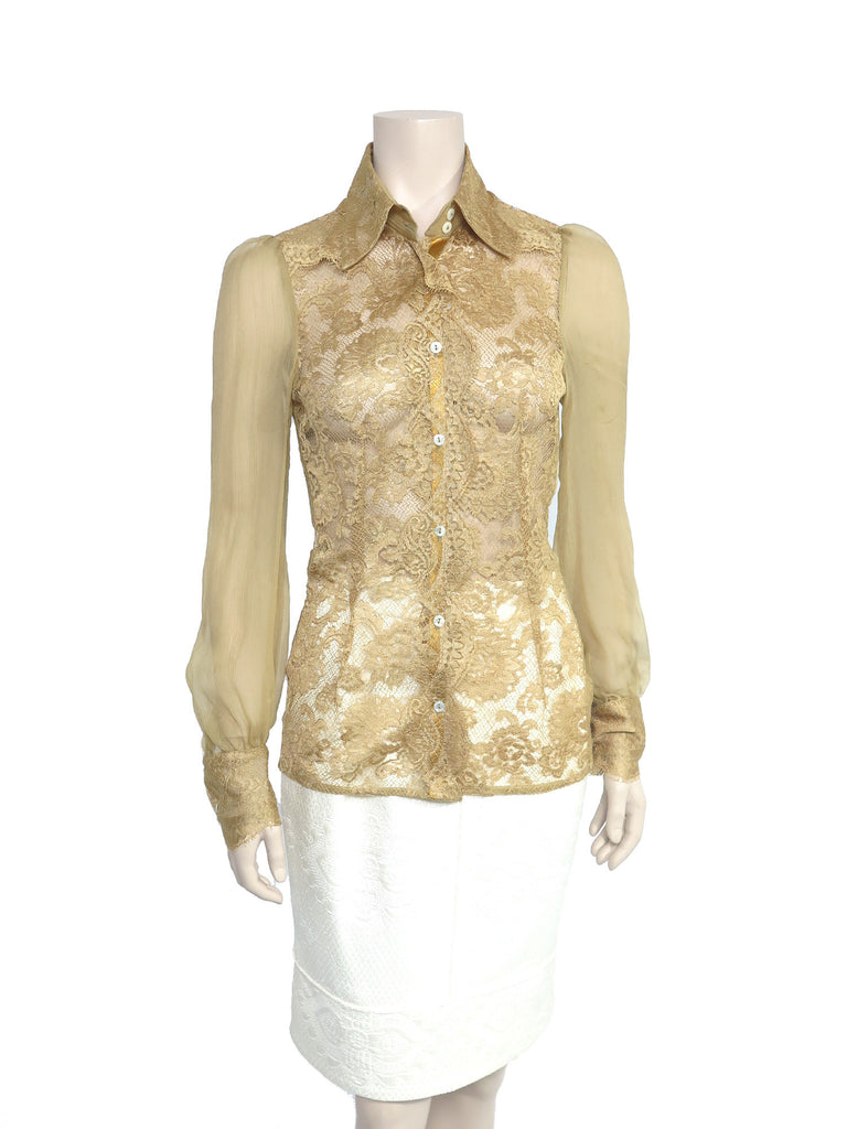 Dolce & Gabbana Sheer Lace Blouse