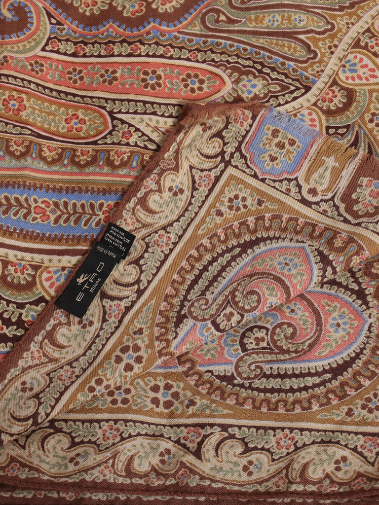 Etro Printed Wool Silk Scarf