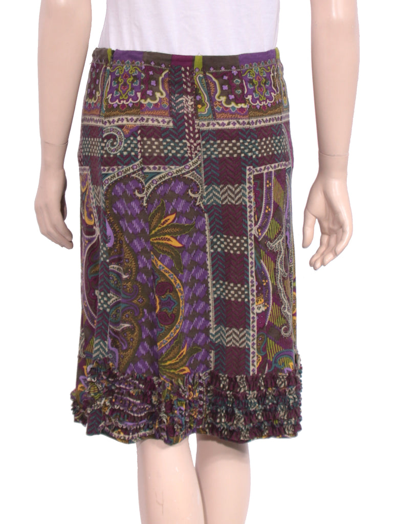 Etro Ruffle Hem Printed Skirt