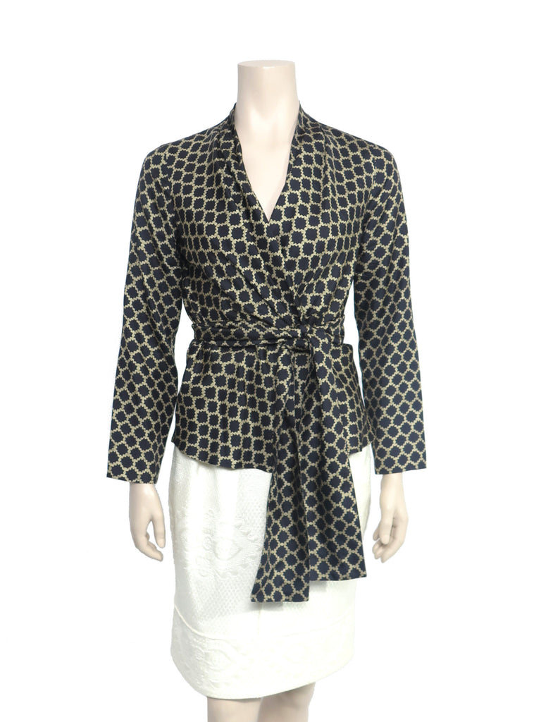 Etro Printed Silk Wrap Blouse