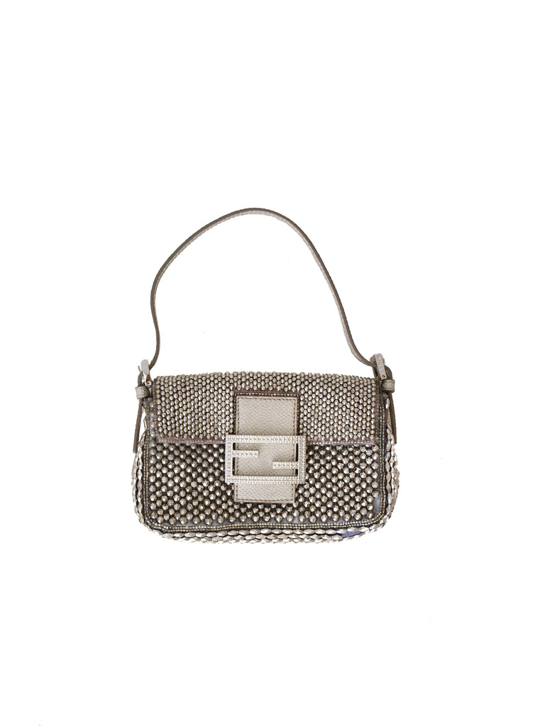 Fendi Embellished Micro Baguette Bag