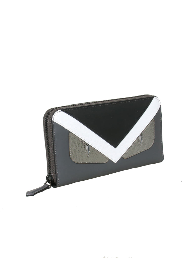 Fendi Bugs Eyes Continental Zip Around Wallet