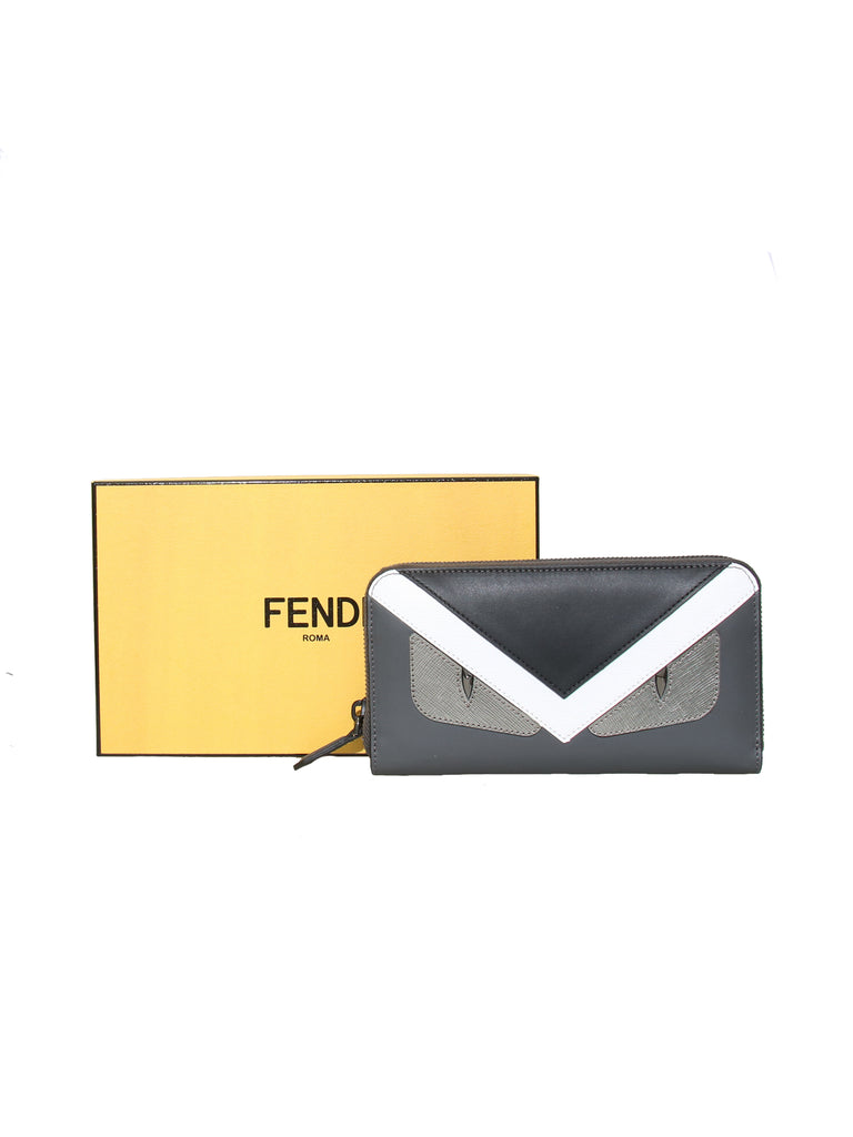 Fendi Bugs Eyes Continental Zip Around Wallet