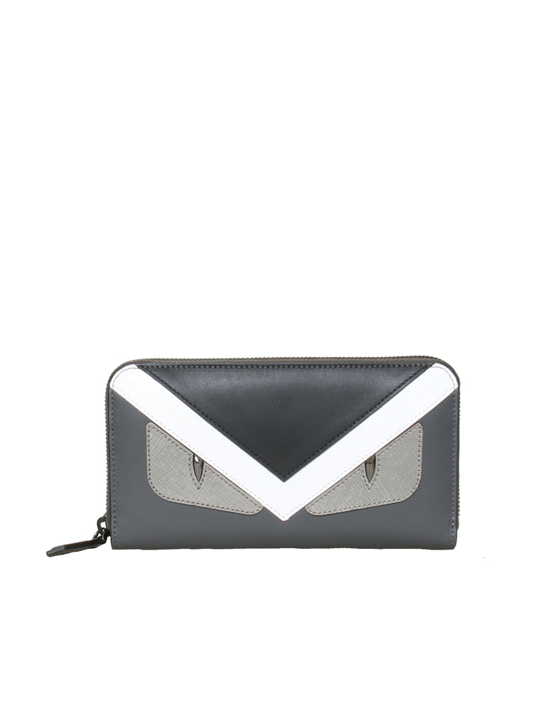 Fendi Bugs Eyes Continental Zip Around Wallet