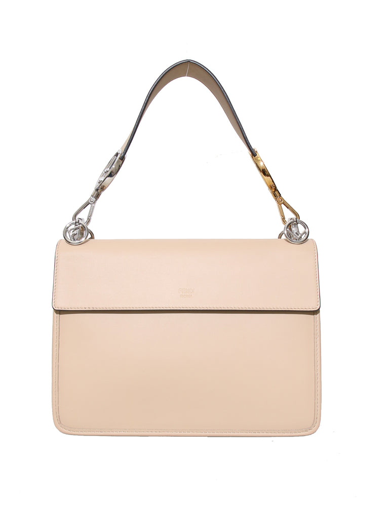 Fendi Kan I Leather and Velvet Shoulder Bag