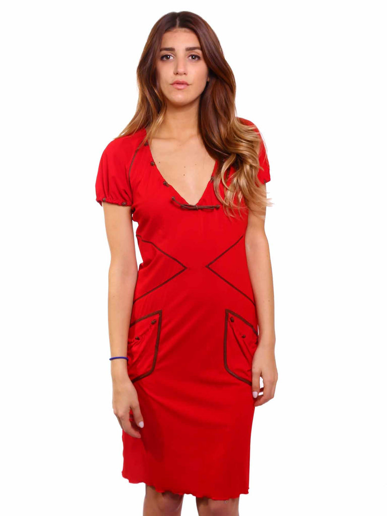 Fendi Jersey Leather-Detail Dress