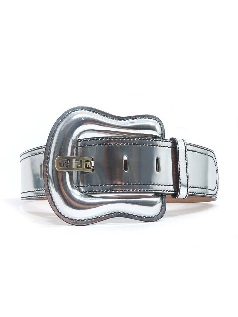 Fendi Metallic Leather Belt