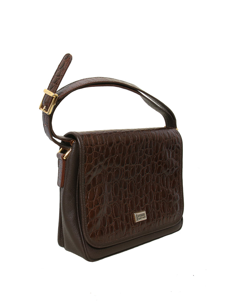 Ferre Vintage Embossed Leather Cross Body Bag