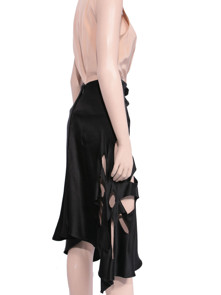 Gucci Silk Cutout Skirt