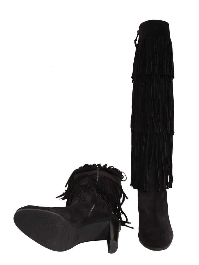Stuart Weitzman Suede Fringe Boots