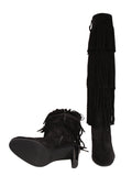 Stuart Weitzman Suede Fringe Boots