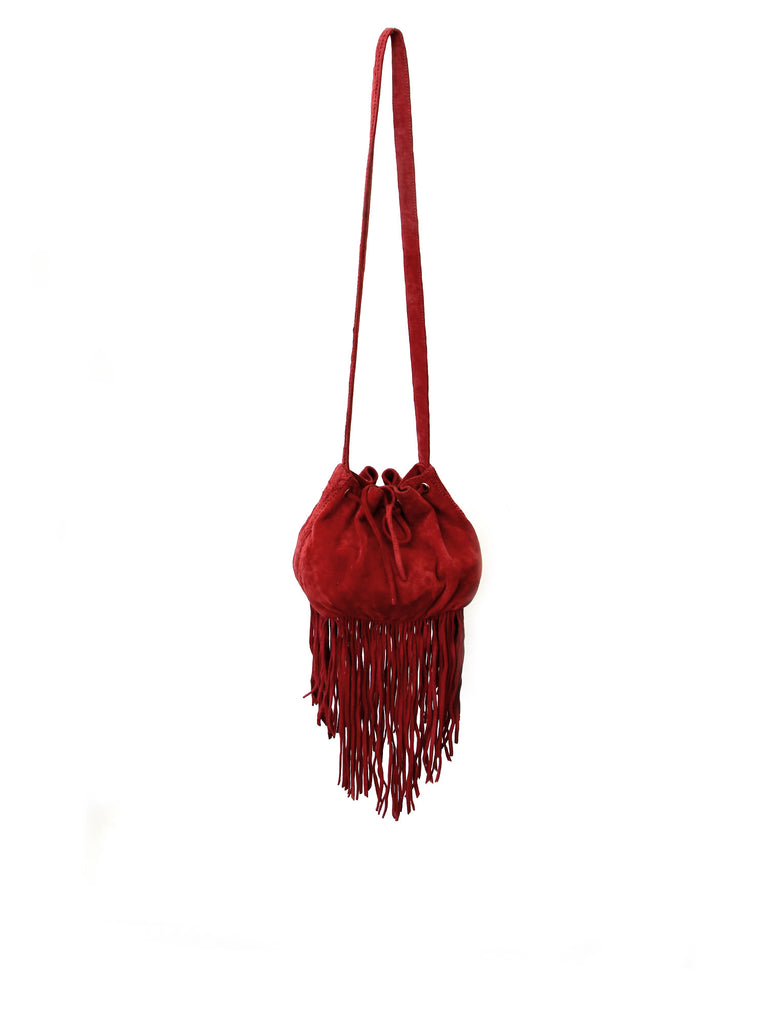 Maje Suede Fringe Cross Body Bag