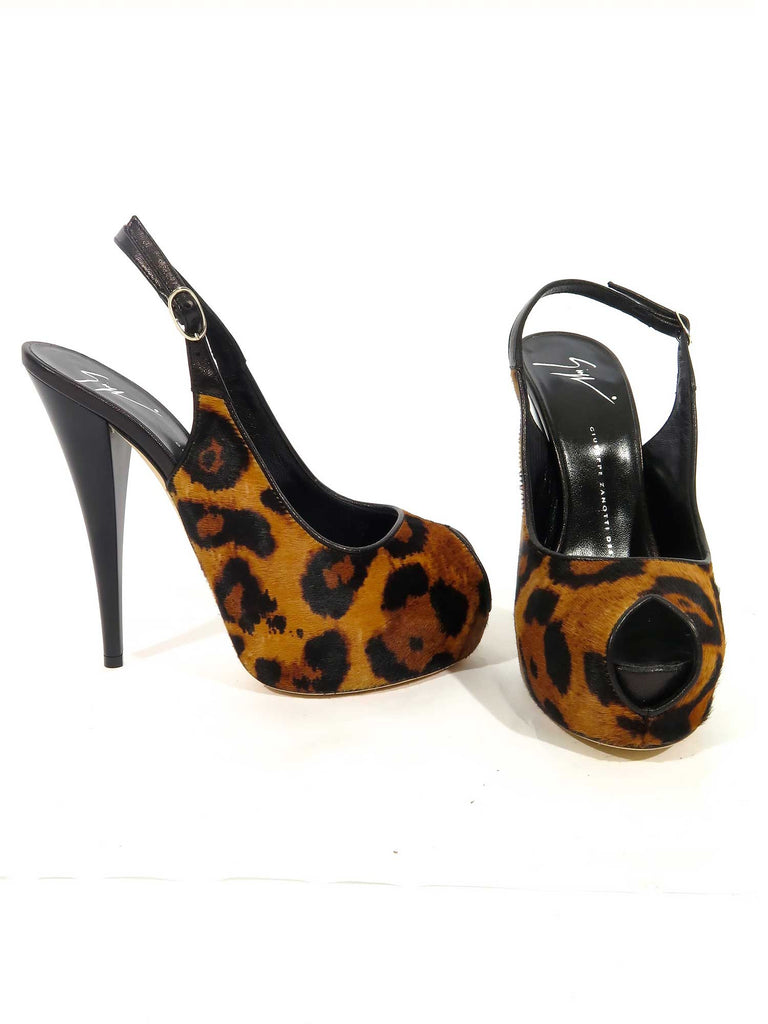 Giuseppe Zanotti Leopard Slingbacks