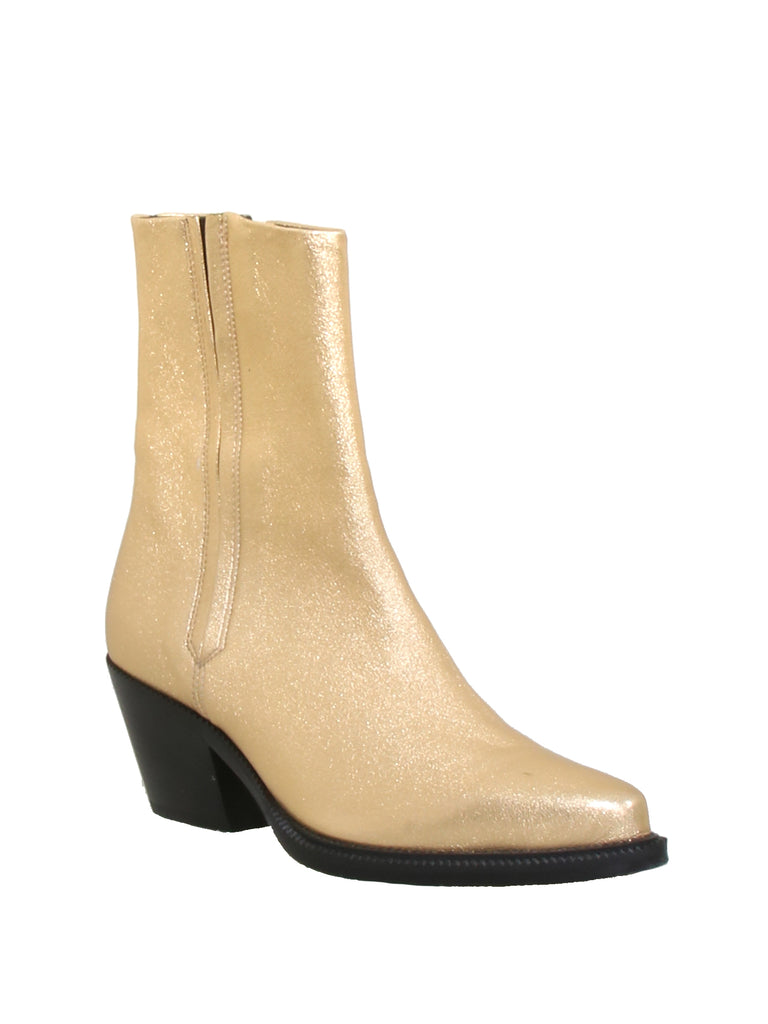 Barbara Bui Metallic Gold Leather Booties