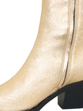 Barbara Bui Metallic Gold Leather Booties