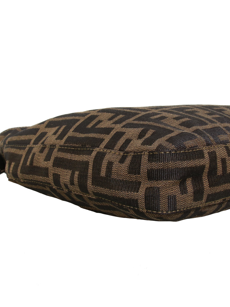 Fendi Leather Trimmed Zucca Shoulder Bag