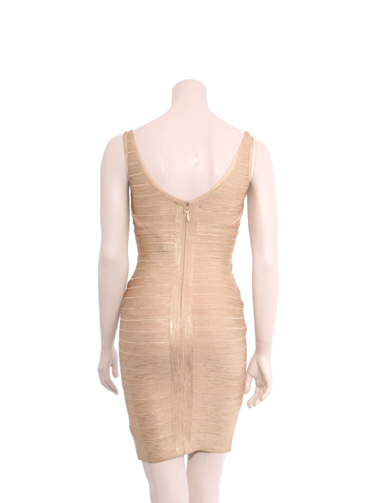 Herve Leger Metallic Bandage Dress